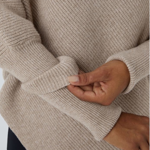 HALARA Taupe Women's Poncho Sweater - Picture 2 of 10